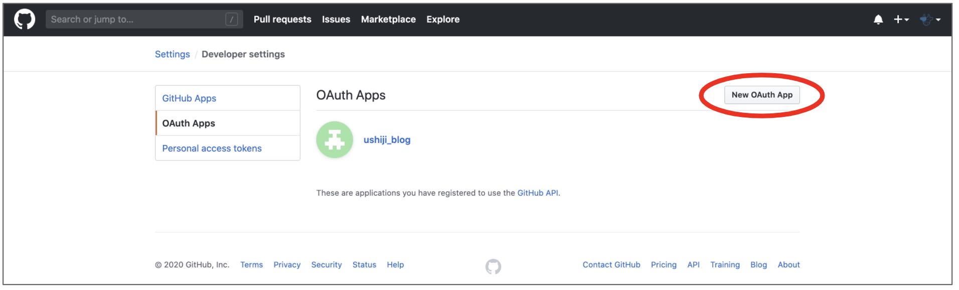 New OAuth App.yml